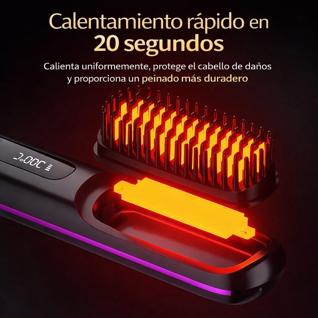 Cepillo alisador de pelo inalámbrico